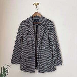 LIVERPOOL Houndstooth Open Front Travel Blazer Small